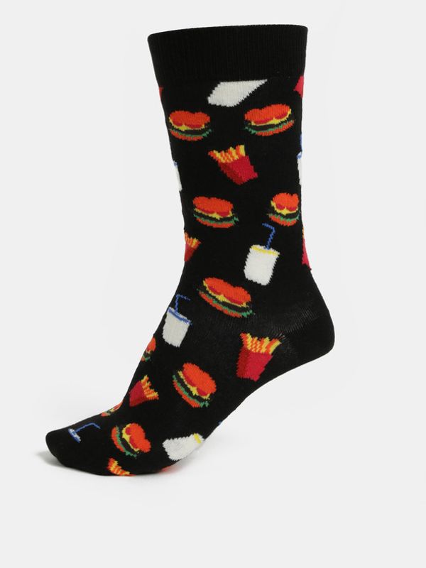 Happy Socks Happy Socks Hamburger Nogavice Črna