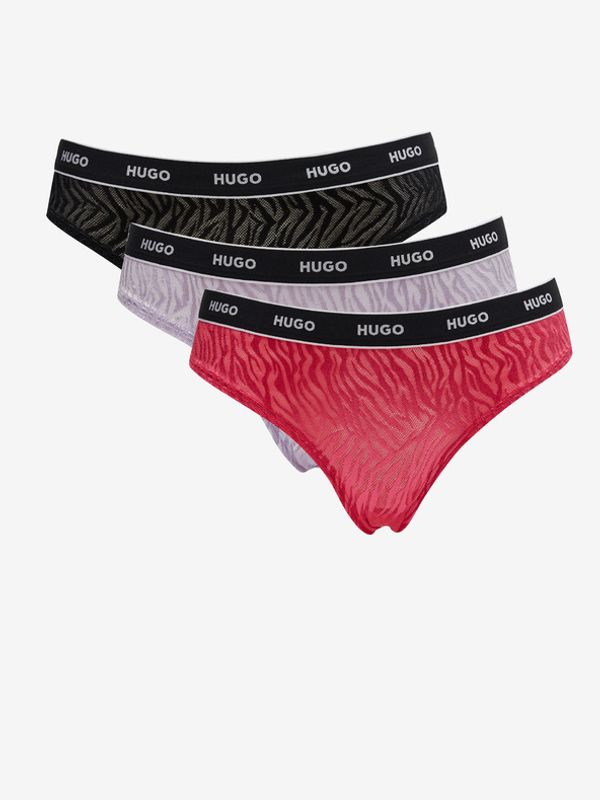 HUGO HUGO Hlačke 3 Piece Črna