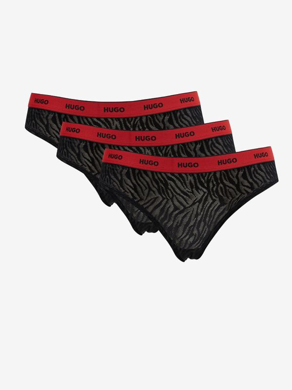 HUGO HUGO Hlačke 3 Piece Črna