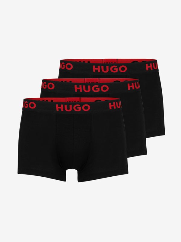 HUGO HUGO Oprijete boksarice 3 Piece Črna