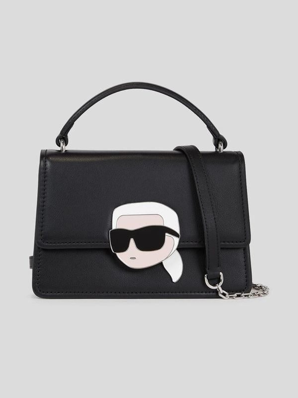 Karl Lagerfeld Karl Lagerfeld Ikonik 2.0 Leather Torbica Črna