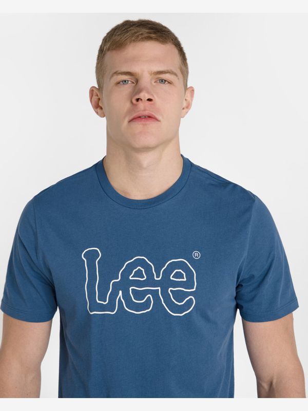 Lee Lee Wobbly Logo Majica Modra