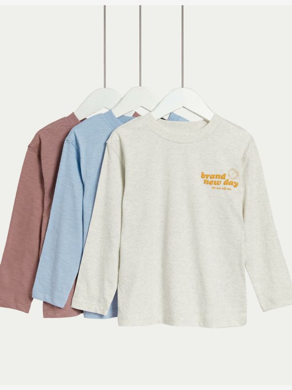 Marks & Spencer Marks & Spencer Majica 3 ks otroška Siva