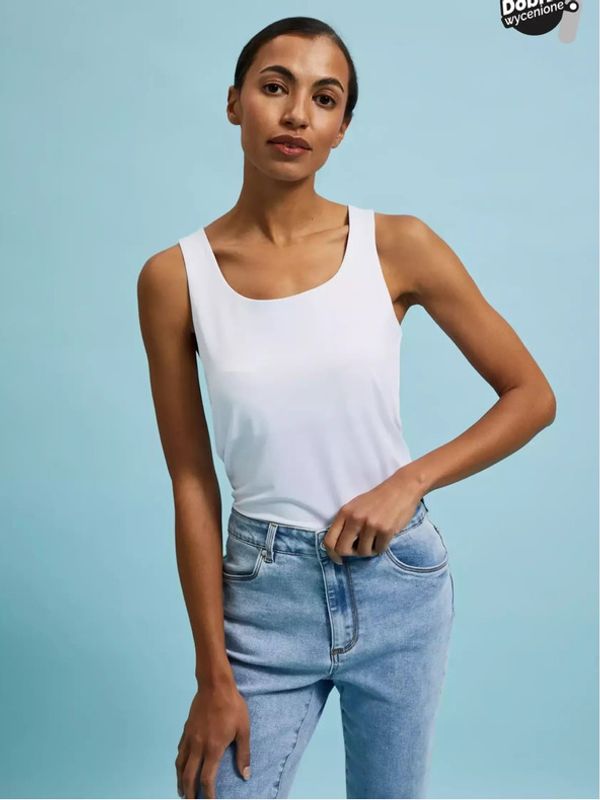 Moodo Moodo Majica brez rokavov Bela