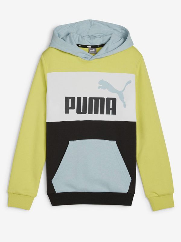 Puma Puma ESS Block Hoodie TR Pulover otroška Zelena
