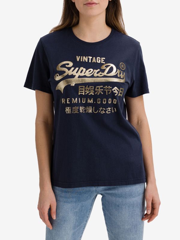 SuperDry SuperDry Metallic Majica Modra