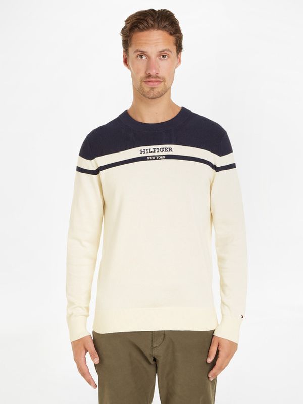 Tommy Hilfiger Tommy Hilfiger Colorblock Graphic Pulover Bela