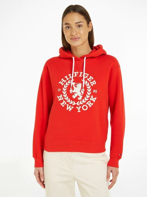 Tommy Hilfiger Tommy Hilfiger Crest Hoodie Pulover Rdeča