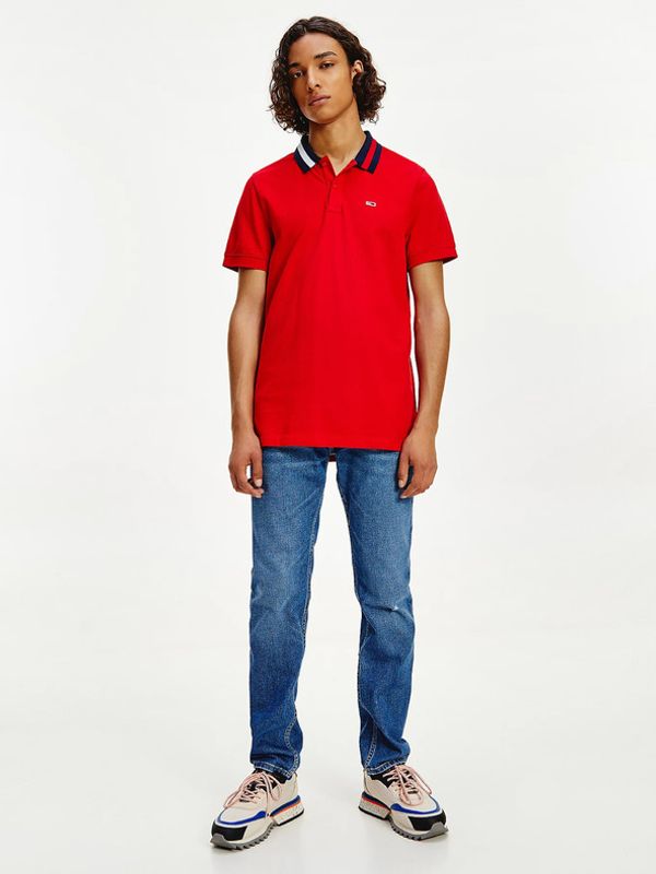 Tommy Jeans Tommy Jeans Polo majica Rdeča