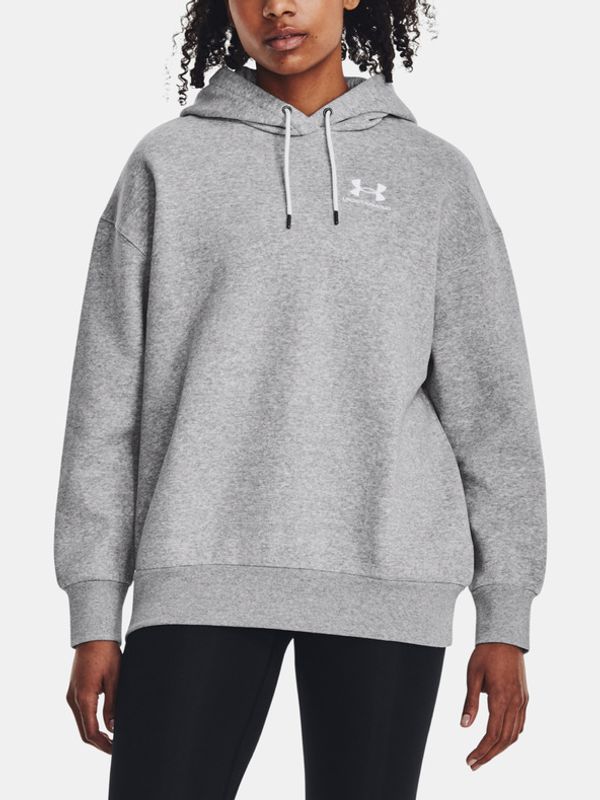 Under Armour Under Armour Essential Flc OS Hoodie Pulover Siva