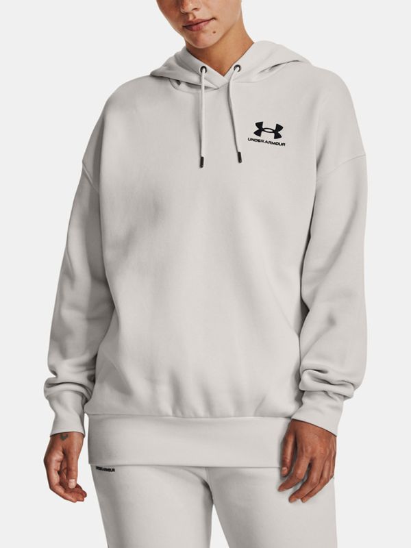 Under Armour Under Armour Essential Flc OS Hoodie Pulover Siva