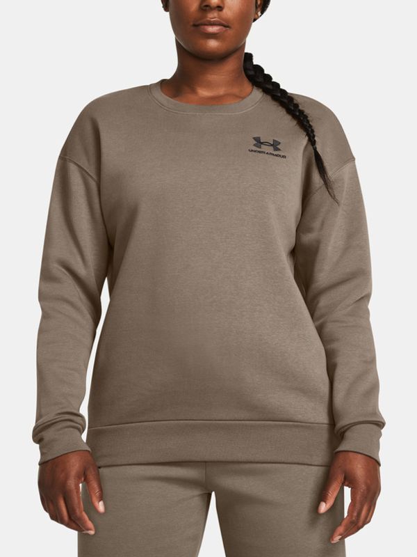 Under Armour Under Armour Essential Fleece Crew Pulover Rjava