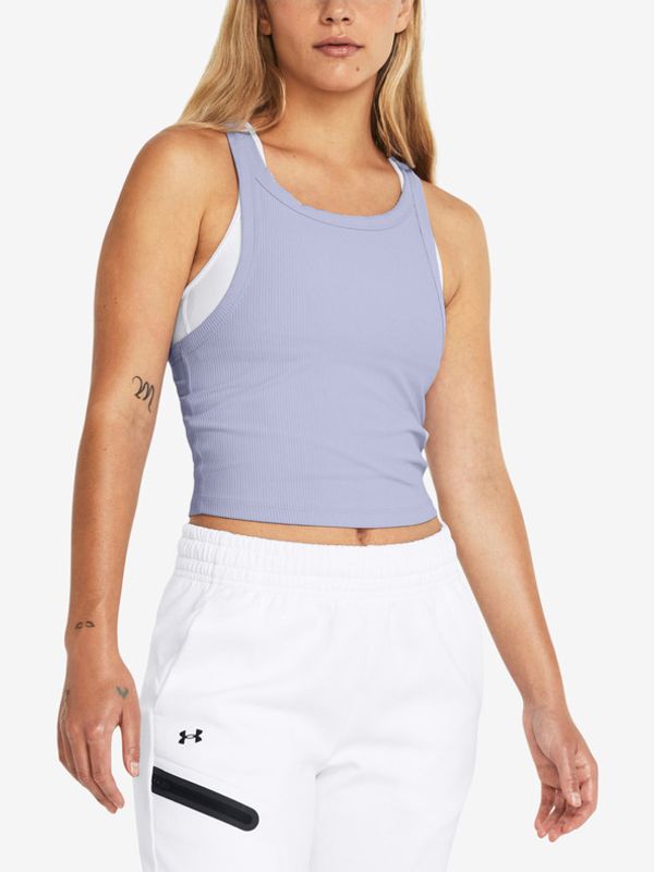 Under Armour Under Armour Meridian Rib Crop Majica brez rokavov Vijolična