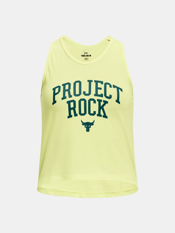 Under Armour Under Armour Project Rock Girls Graphic Majica brez rokavov otroška Rumena