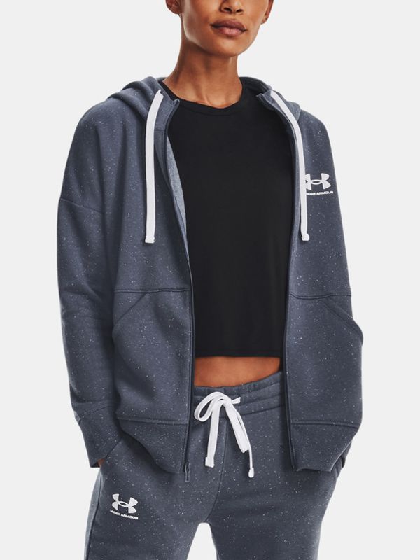 Under Armour Under Armour Rival Fleece FZ Hoodie-GRY Pulover Siva