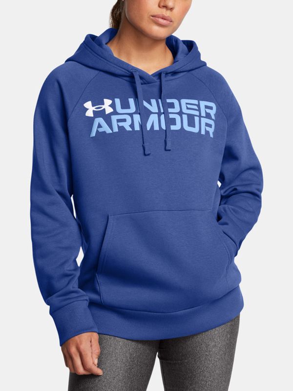 Under Armour Under Armour Rival Fleece Wordmark Hoodie Pulover Modra