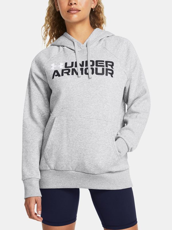 Under Armour Under Armour Rival Fleece Wordmark Hoodie Pulover Siva