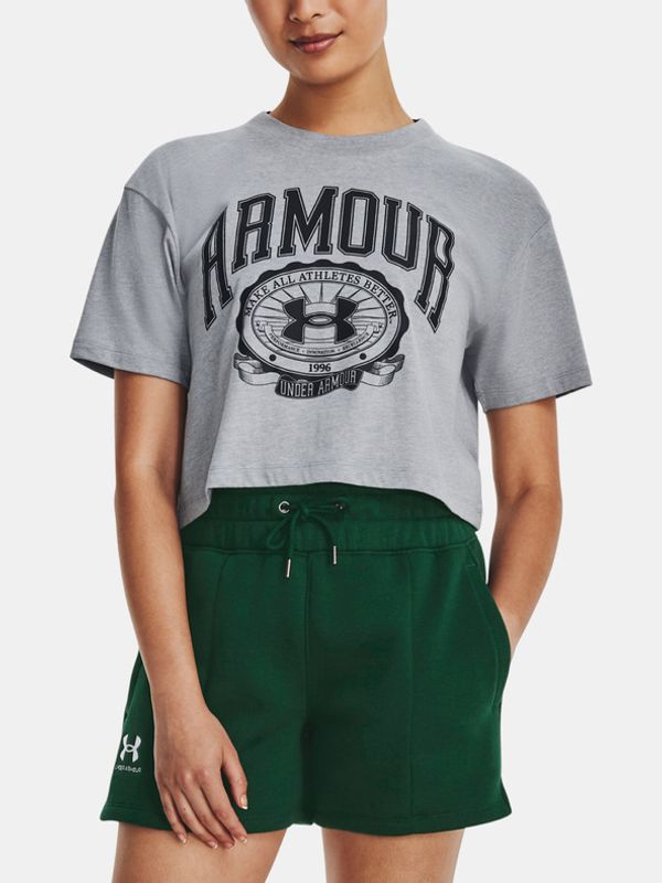 Under Armour Under Armour UA Collegiate Crest Crop SS Majica Siva