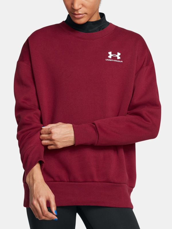 Under Armour Under Armour UA Icon Fleece OS Crew Pulover Rdeča