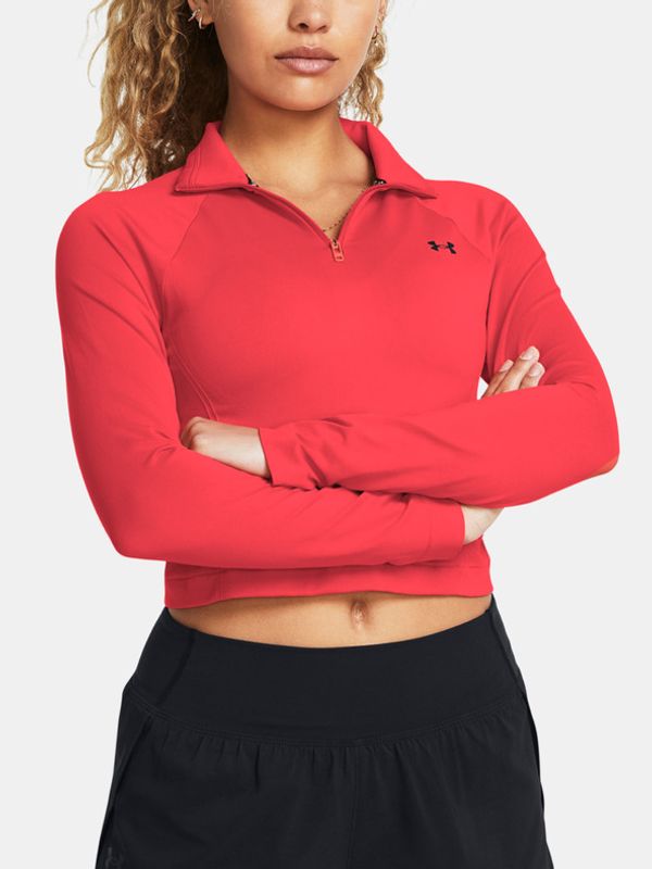 Under Armour Under Armour Vanish Seamless 1/4 Zip Crop Majica Rdeča