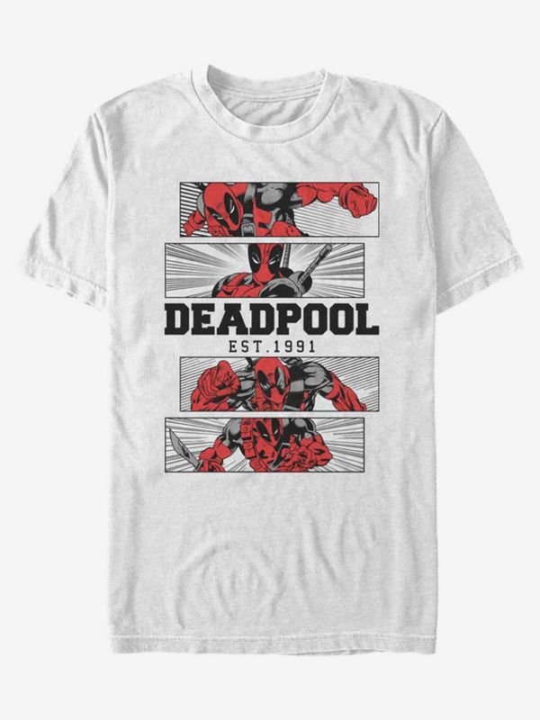 ZOOT.Fan ZOOT.Fan Marvel Deadpool 4 Panel 2 Tone Majica Bela